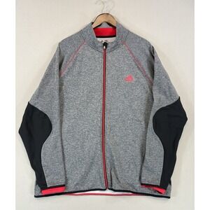 Adidas Climaheat Men's 2XL Gray Training Jacket Full Zip Red Lined Warm Athletic